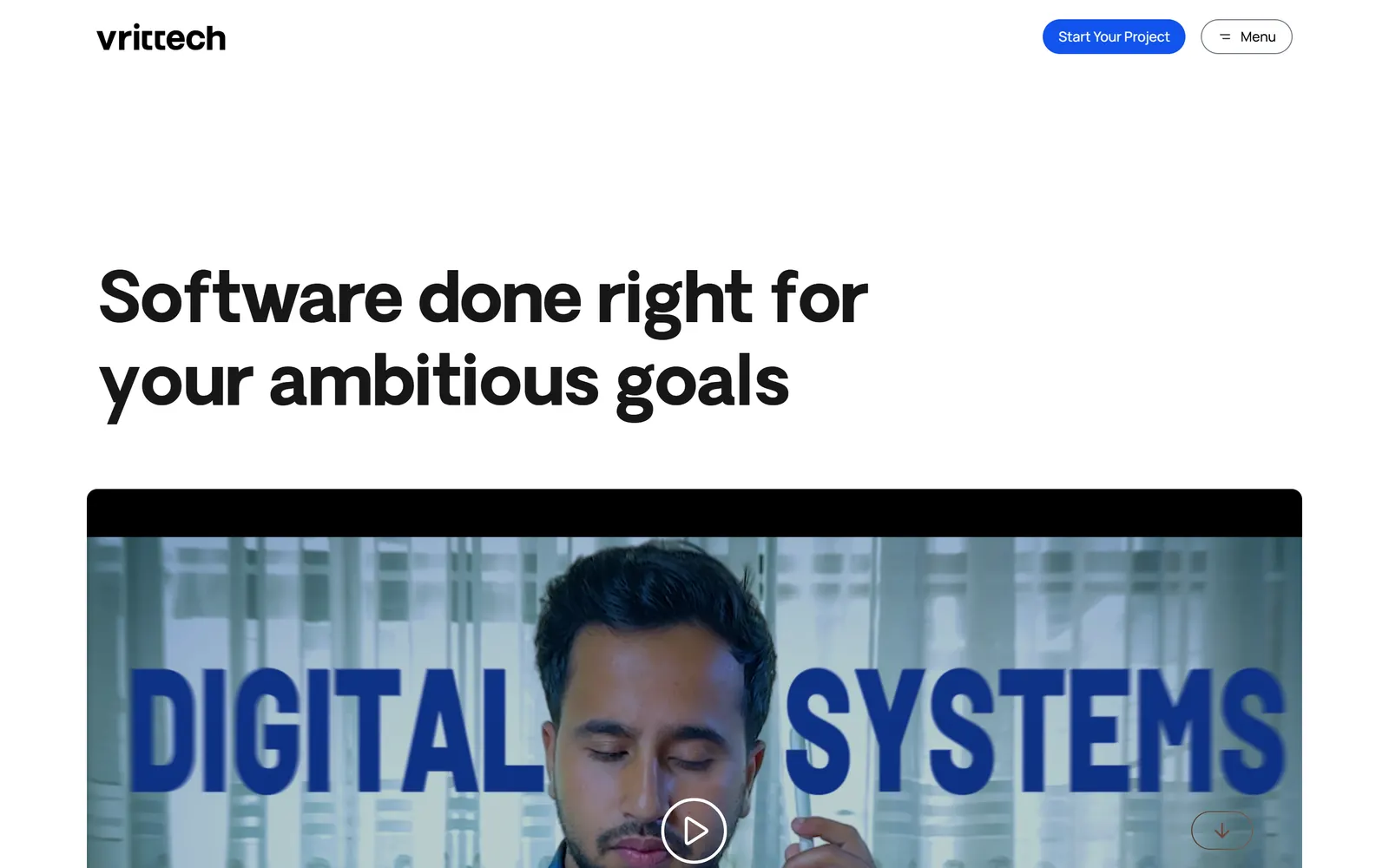 The redesigned Vrit Technologies company website